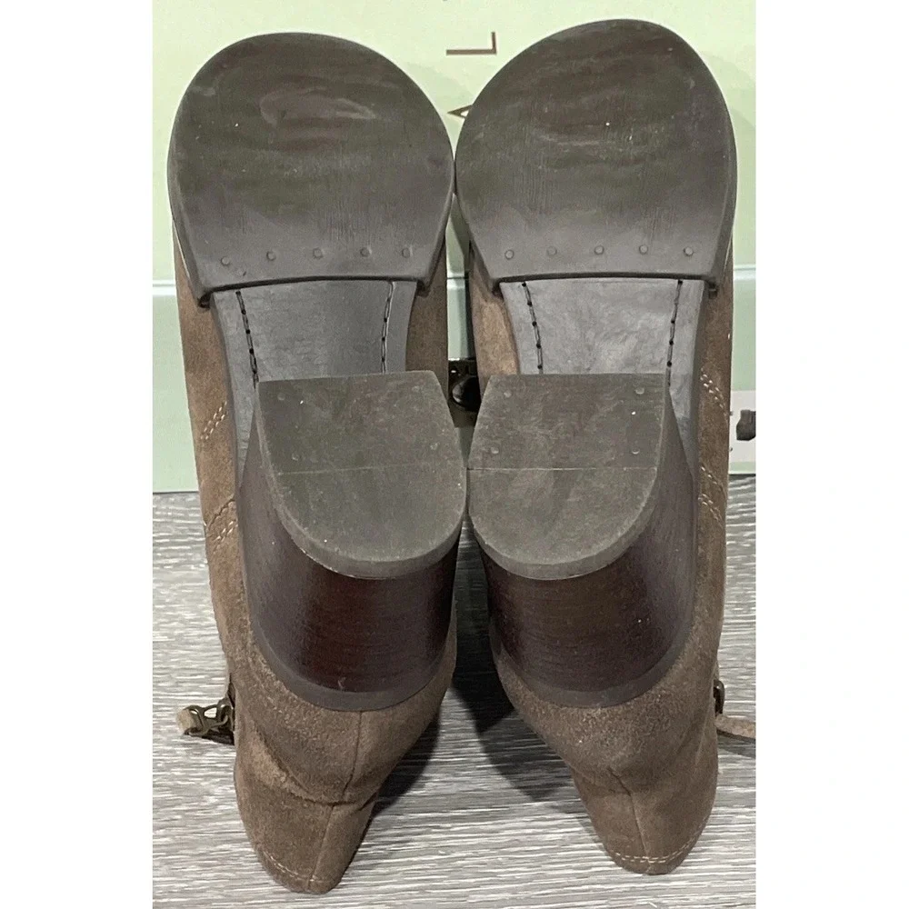 Salvia Willow Loggia Vizalo Suede Brown Ankle Boots‎ Women's Size 41 New